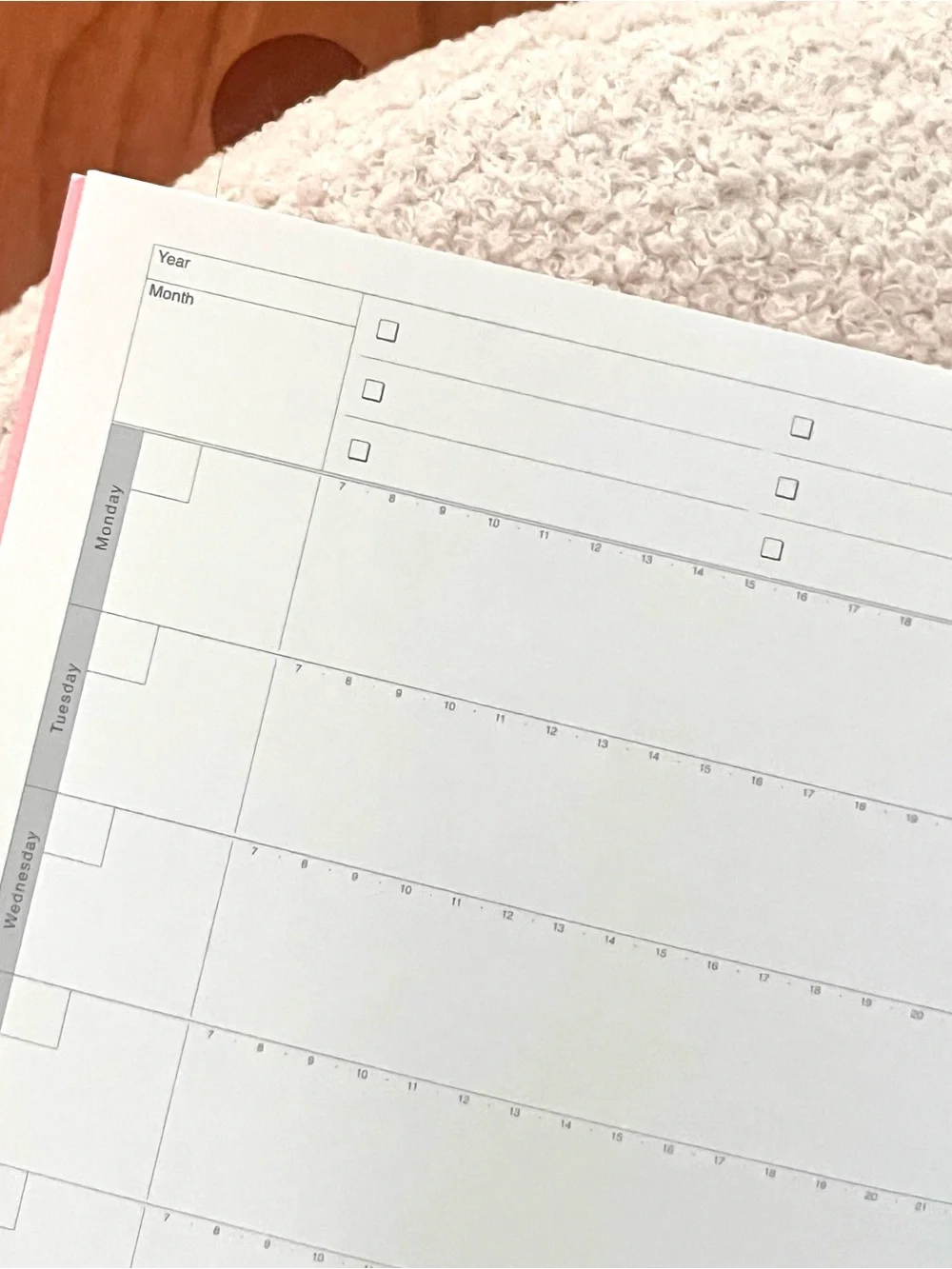 NWT🎉 Luddite Pastel Pink Soft Cover Undated Weekly Planner Notebook